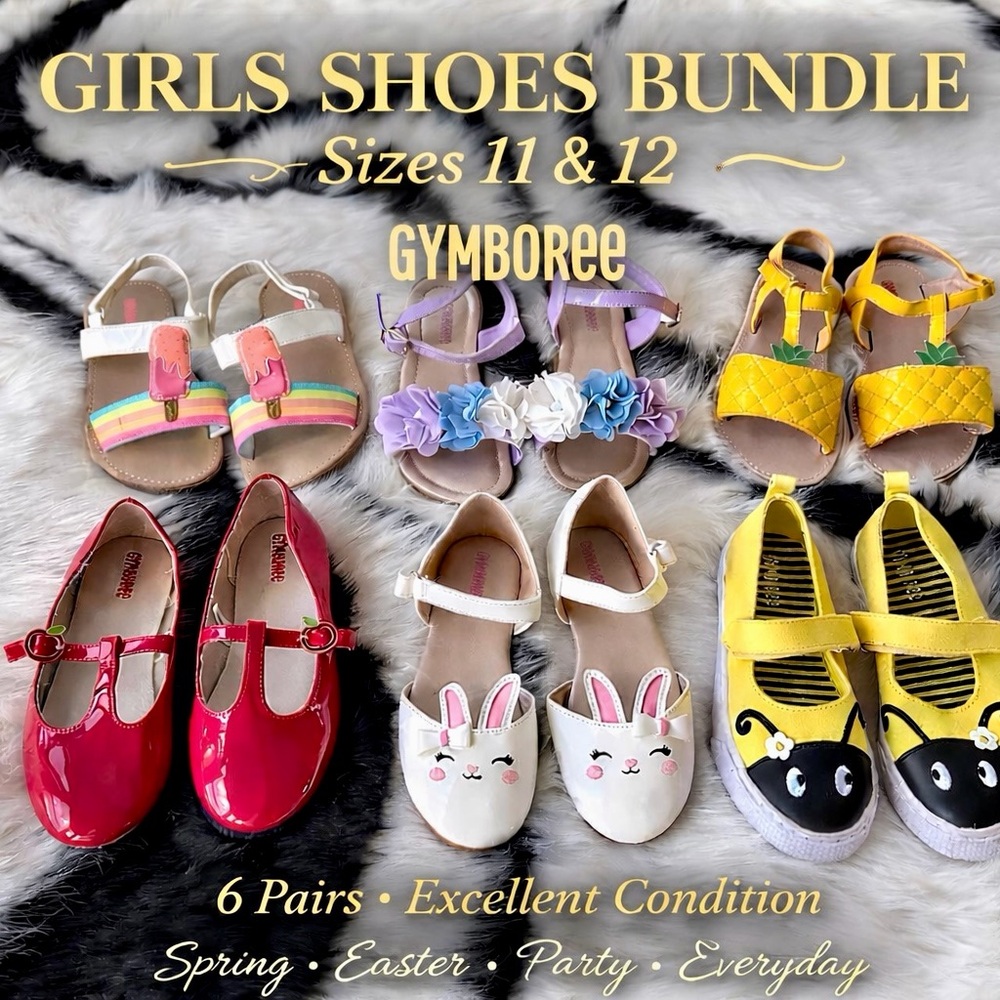 Gymboree Toddler girls size 11&12 shoe bundle, SO adorable!